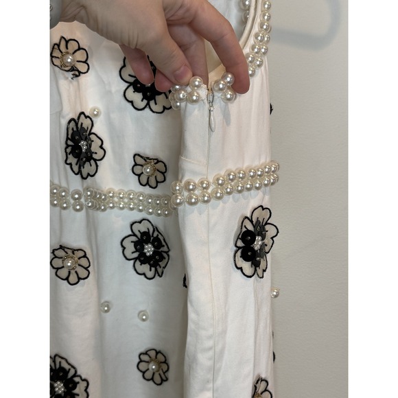 Maeve‎  Womens Extra Small Floral Pearl Sleeveless Embellished Shift Mini Dress - Picture 10 of 16